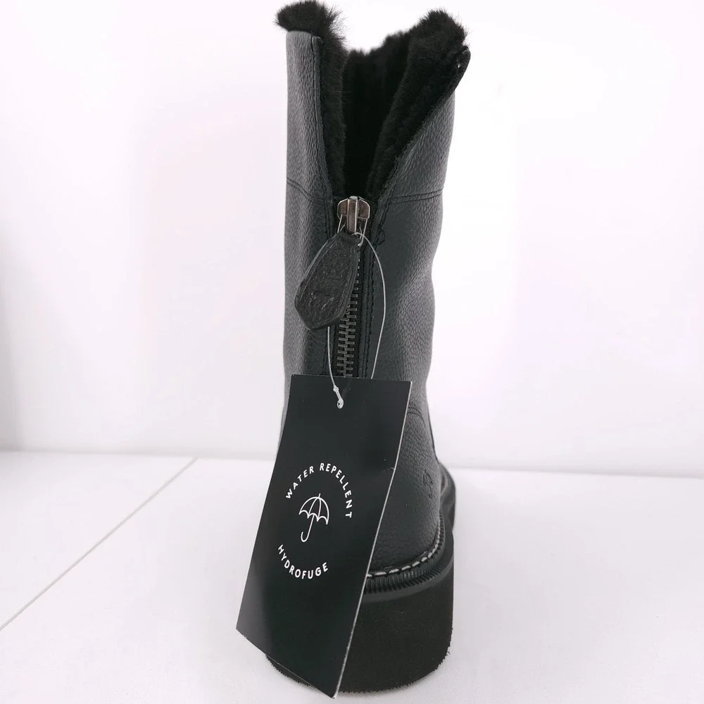 Naturalizer Sense Black Leather Ankle Winter Booties Womens Size 9.5‎ WW